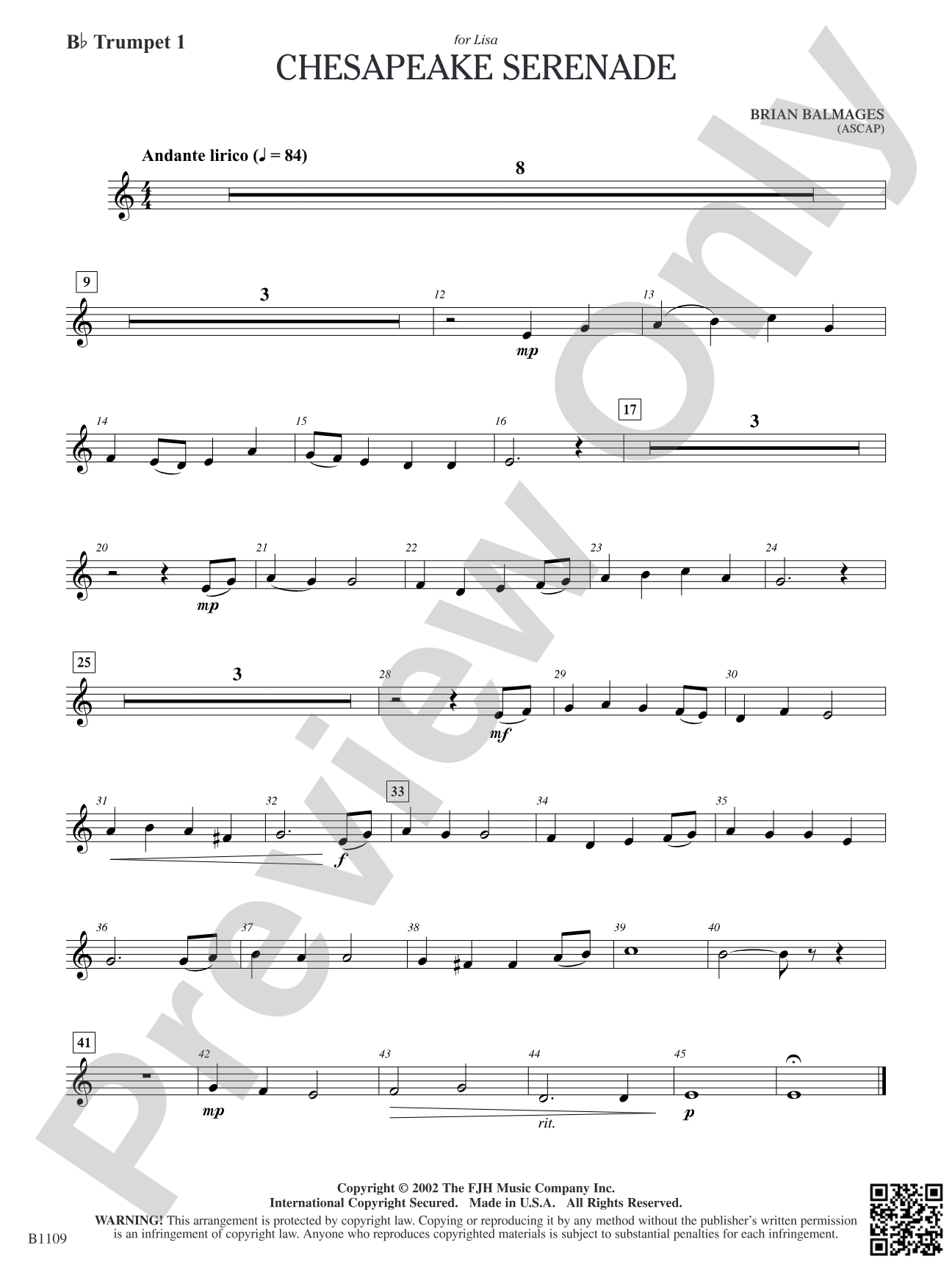 Chesapeake Serenade: B-flat Trumpet 1