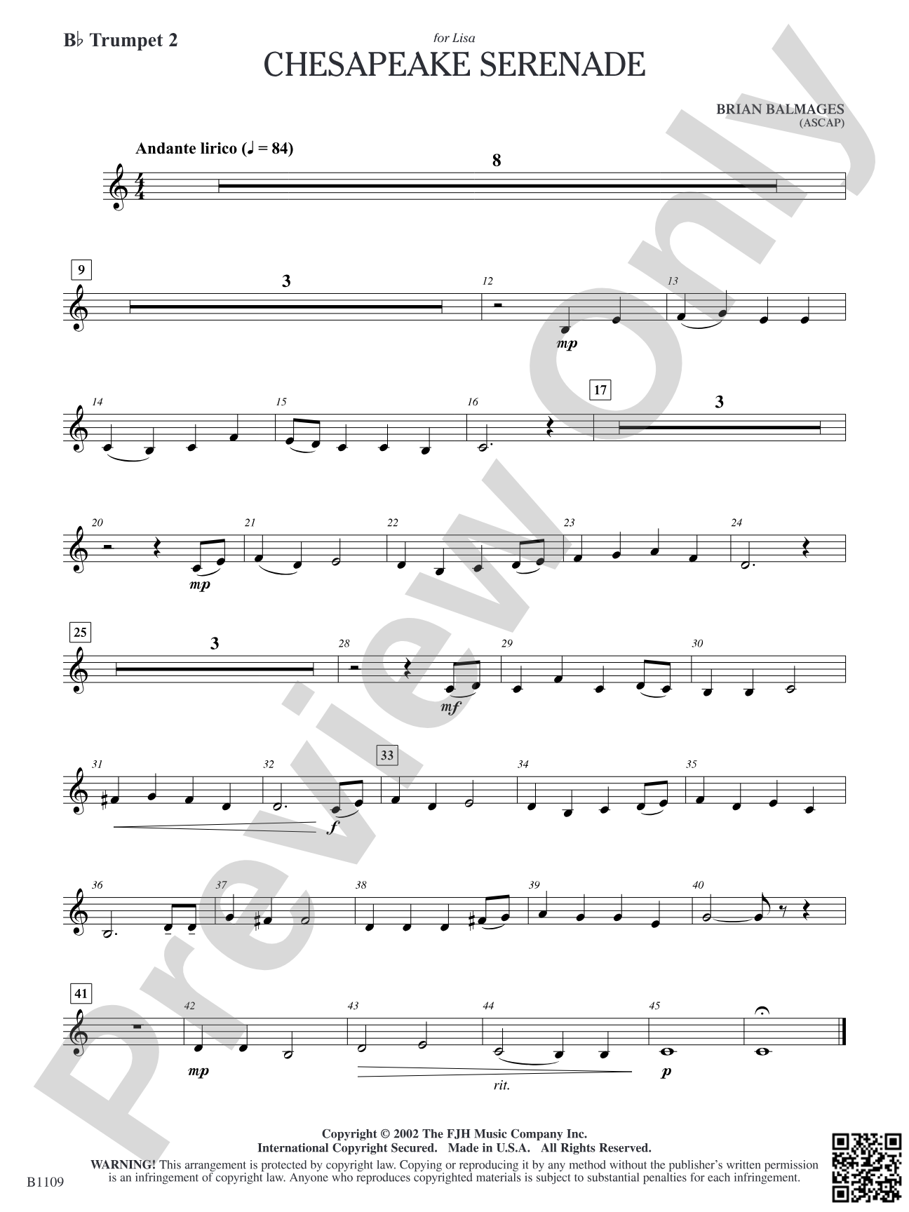 Chesapeake Serenade: B-flat Trumpet 2
