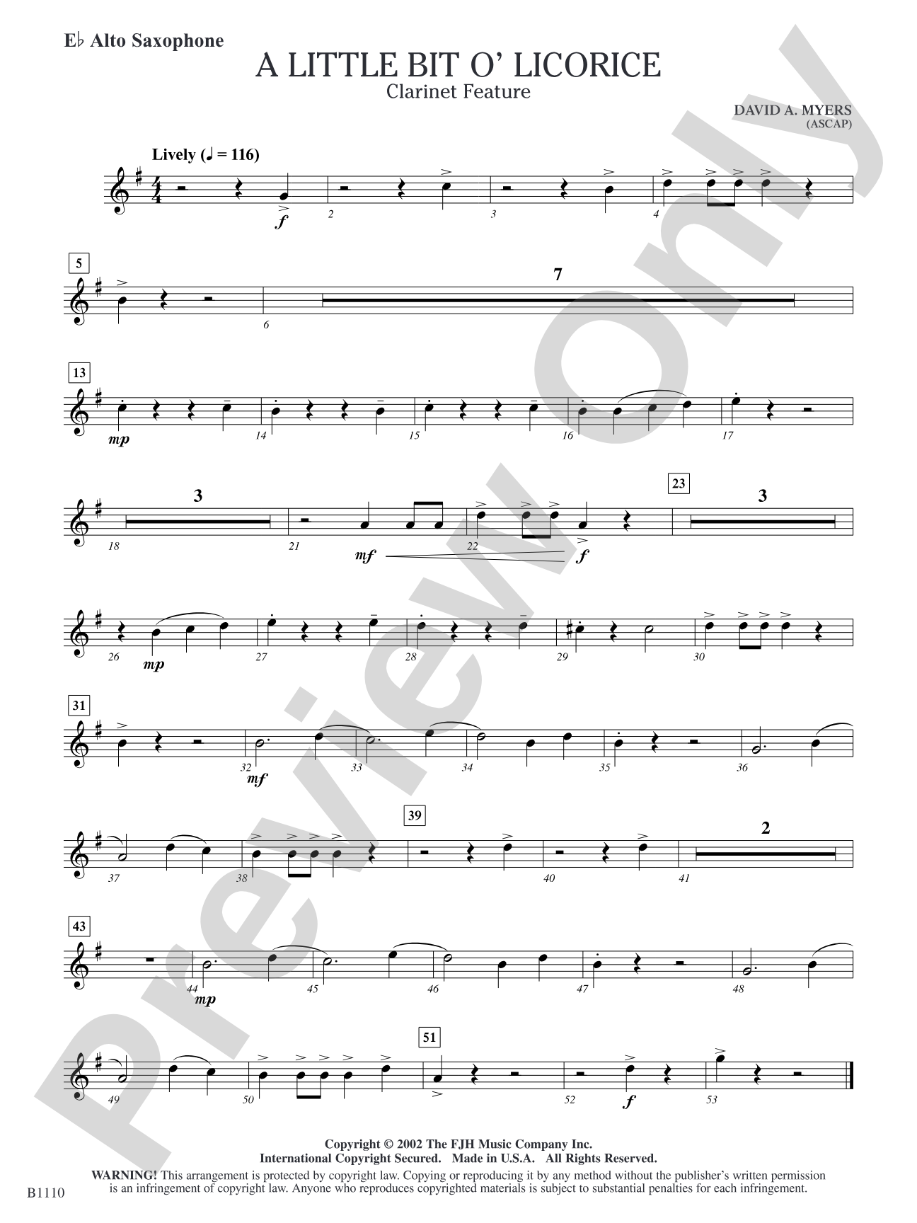 A Little Bit O' Licorice: E-flat Alto Saxophone