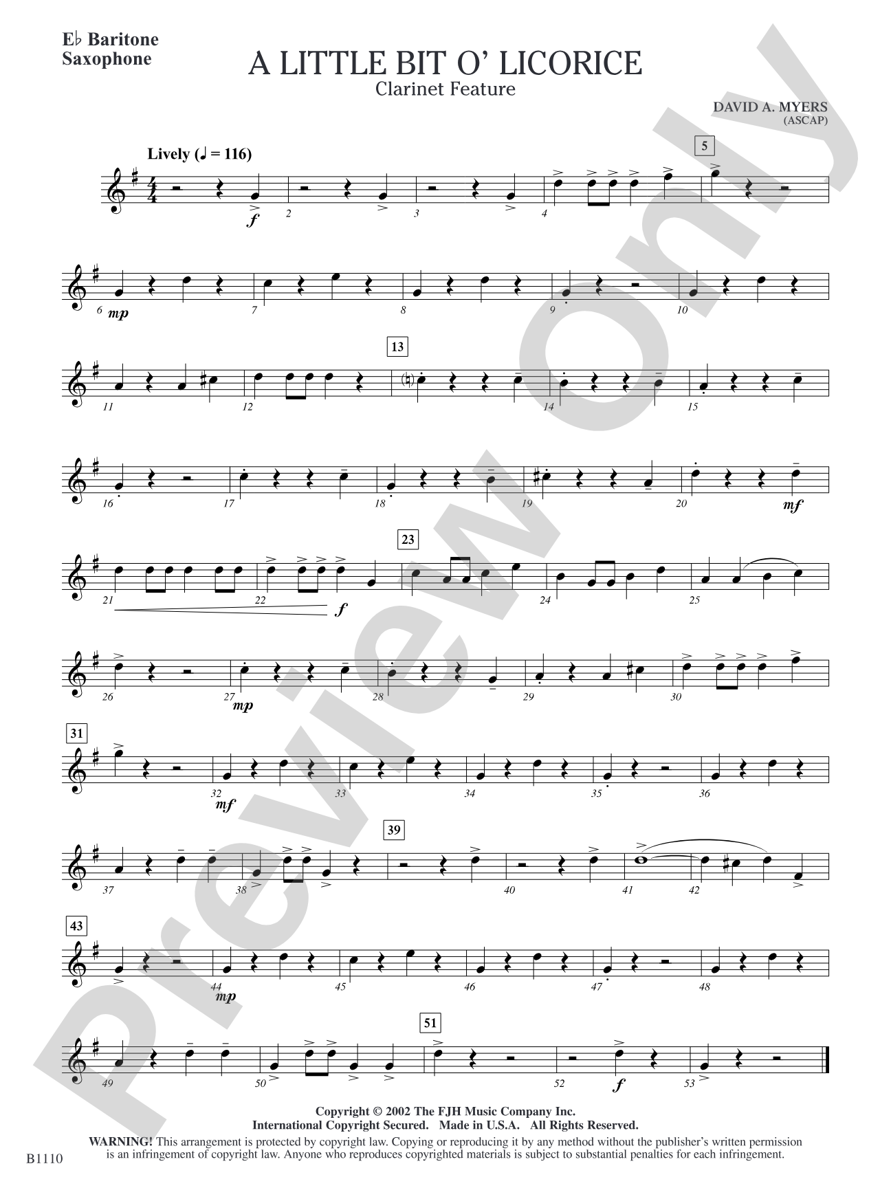 A Little Bit O' Licorice: E-flat Baritone Saxophone
