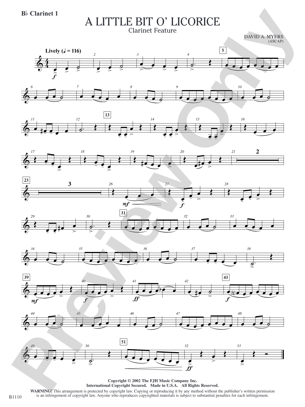 A Little Bit O' Licorice: B-flat Clarinet 1