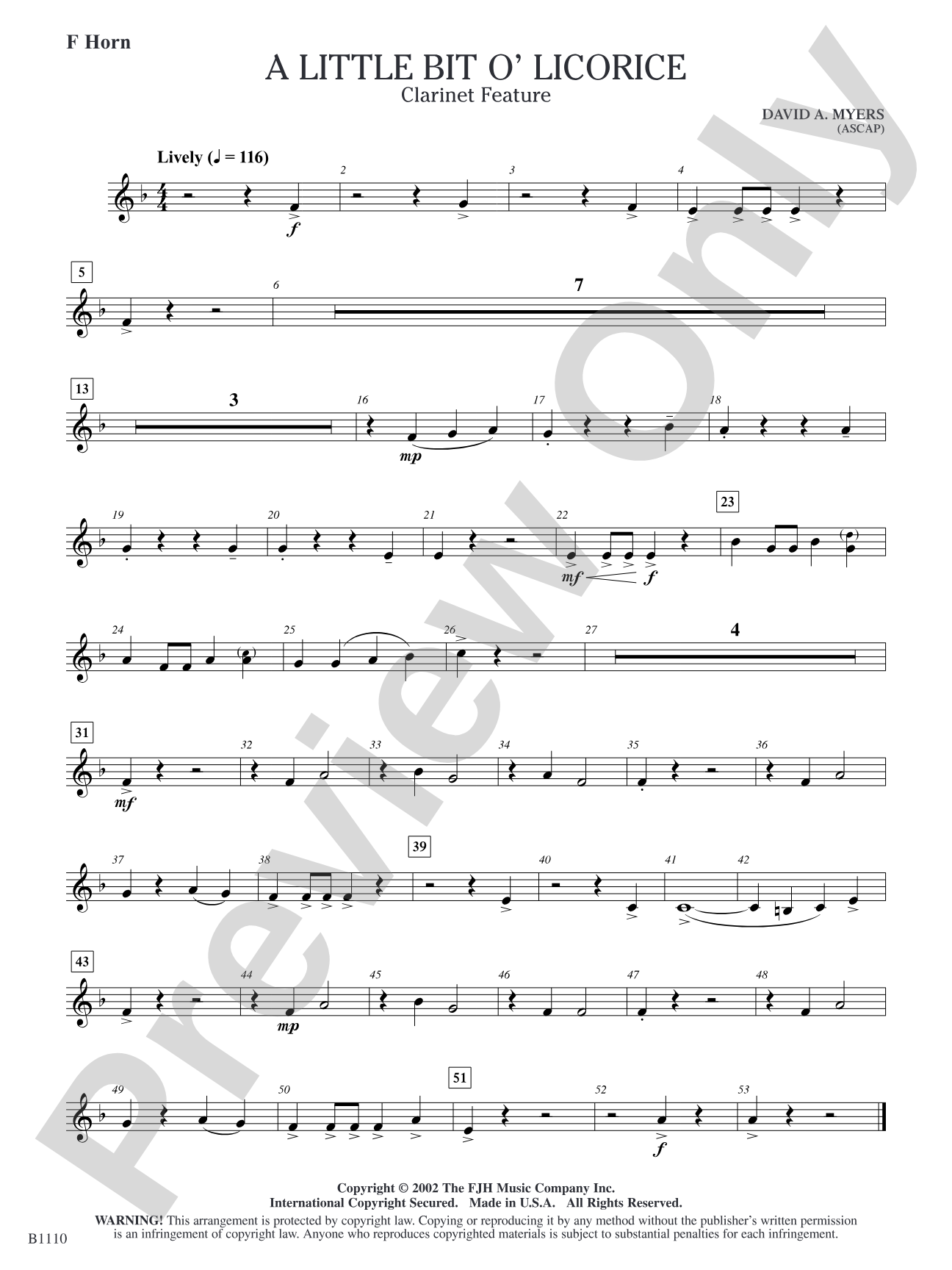 A Little Bit O' Licorice: F Horn