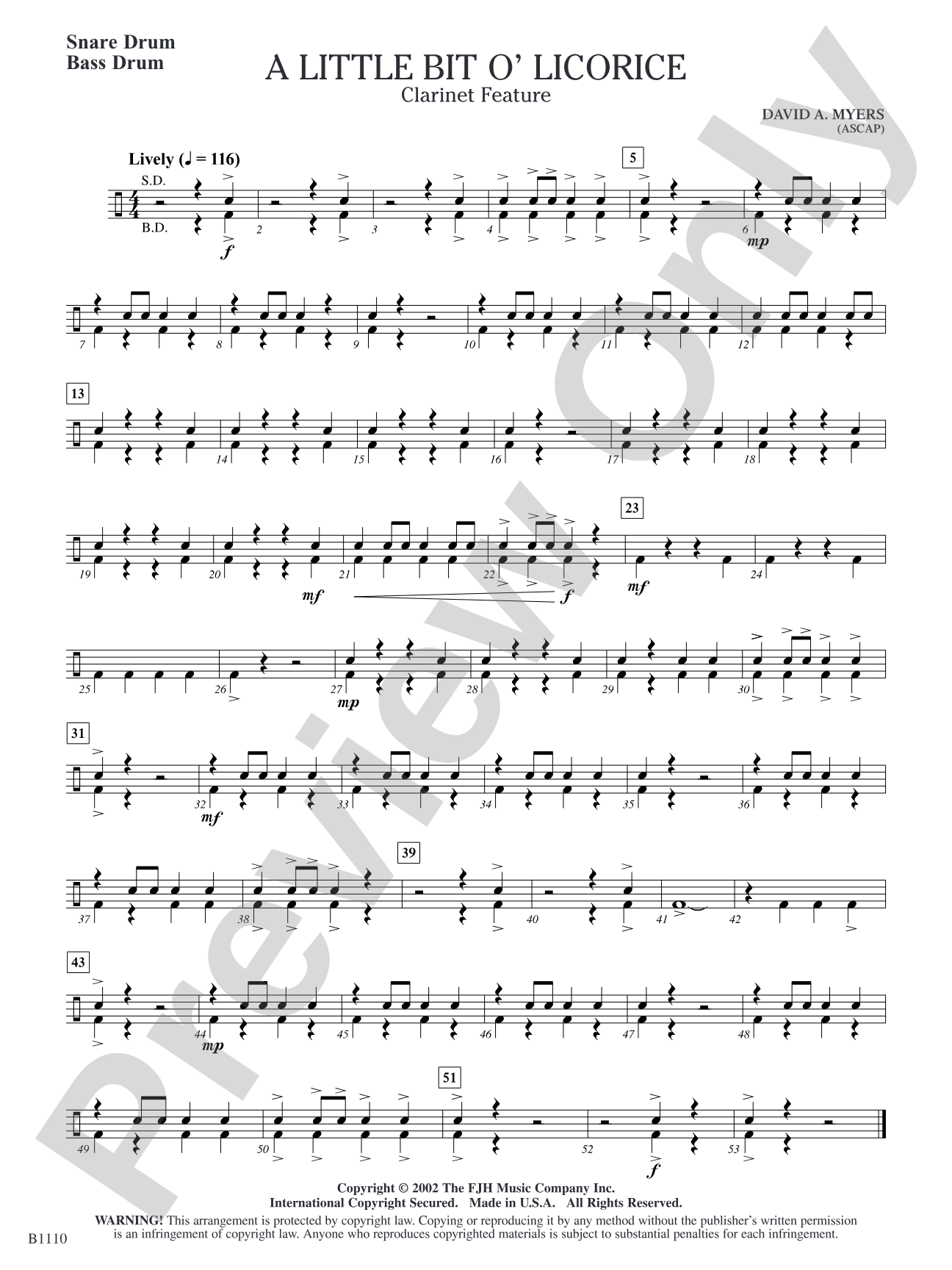 A Little Bit O' Licorice: Snare Drum/Bass Drum