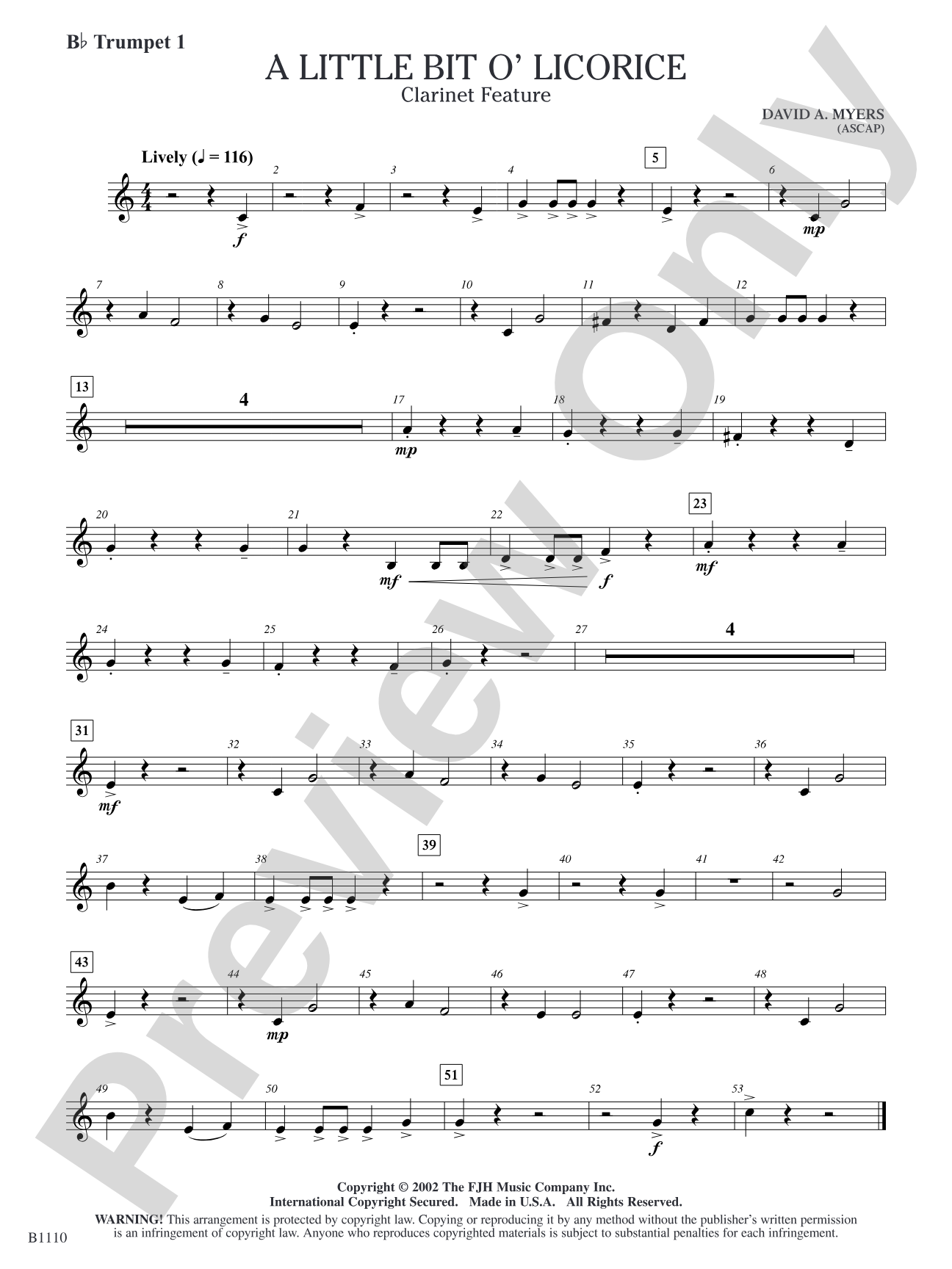 A Little Bit O' Licorice: B-flat Trumpet 1