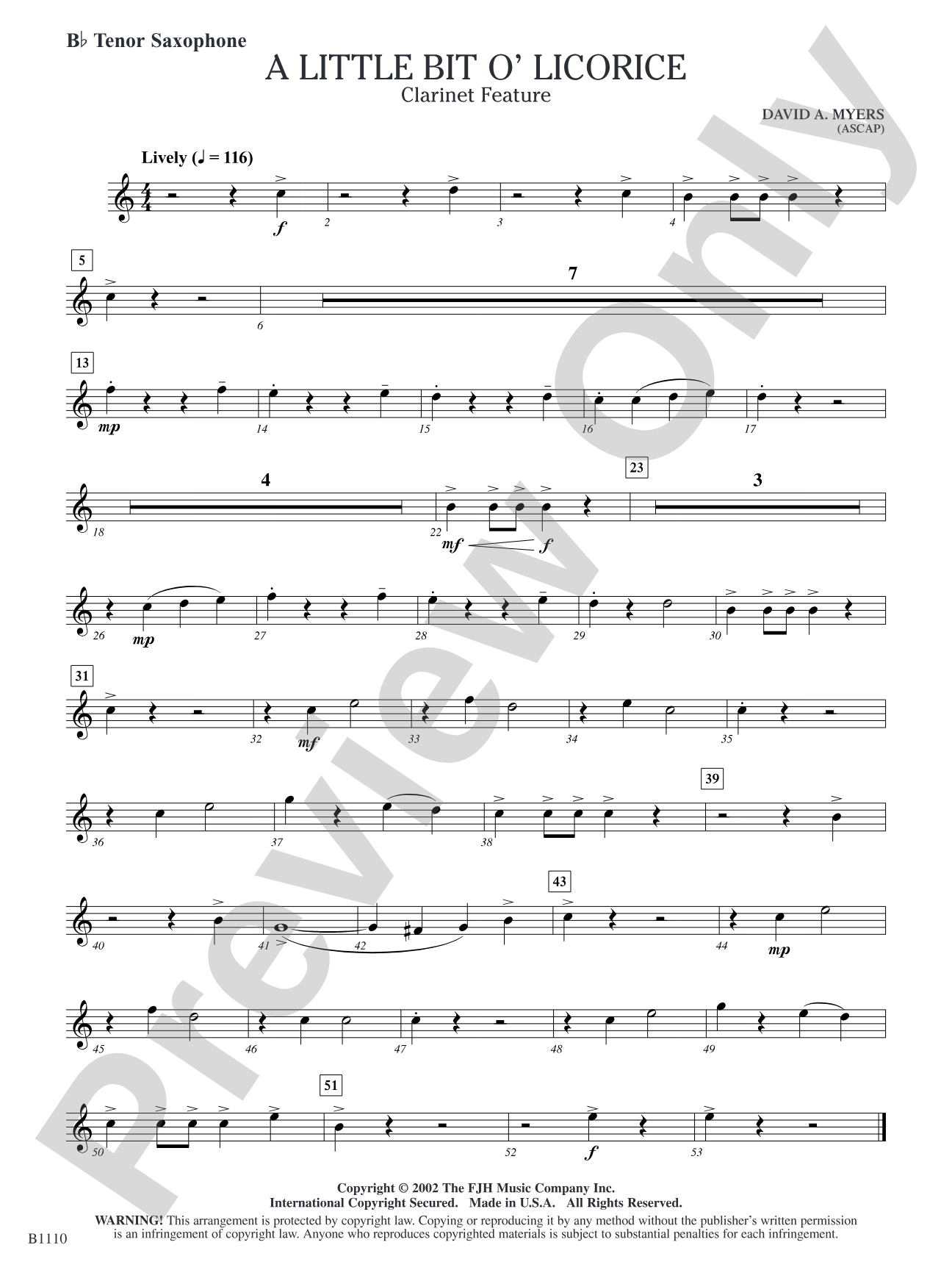 A Little Bit O' Licorice: B-flat Tenor Saxophone