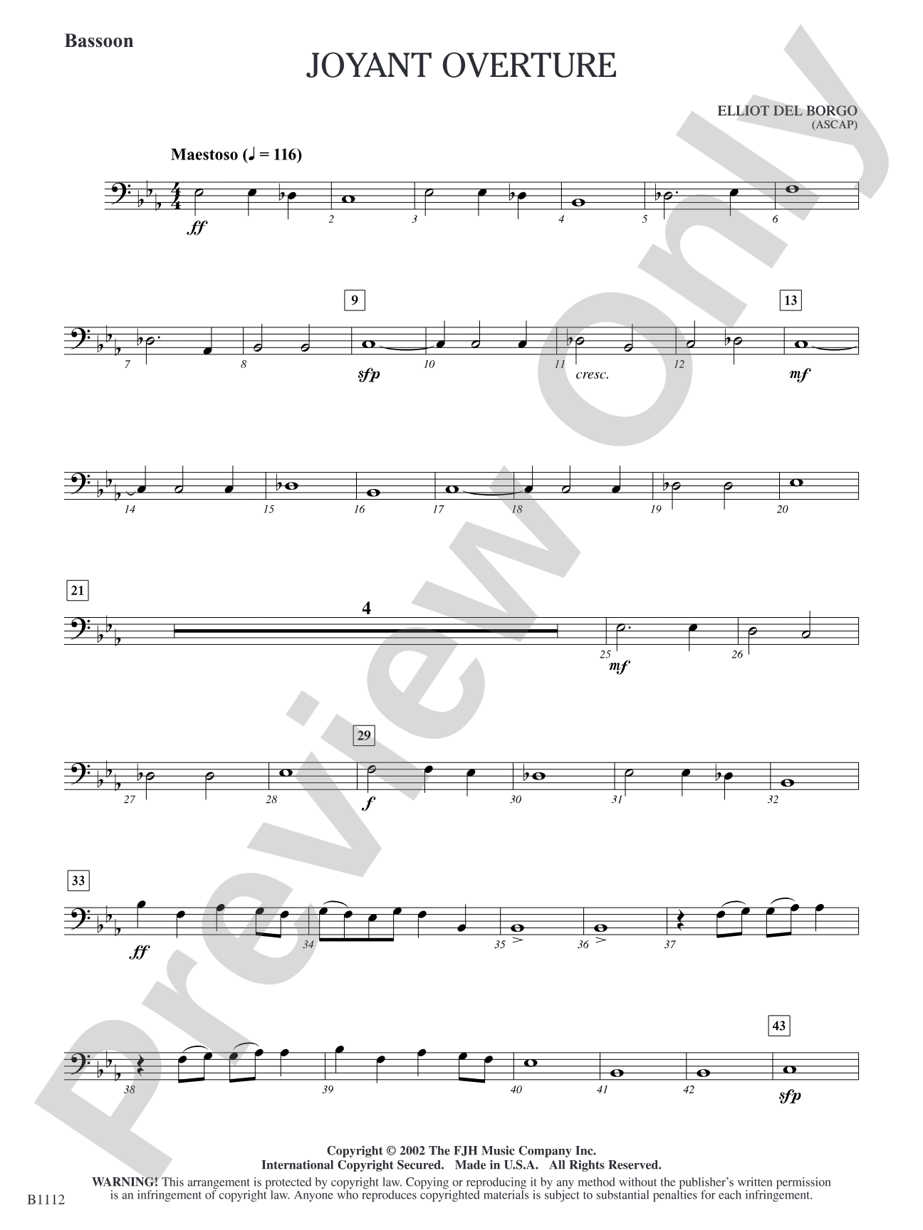 Joyant Overture: Bassoon
