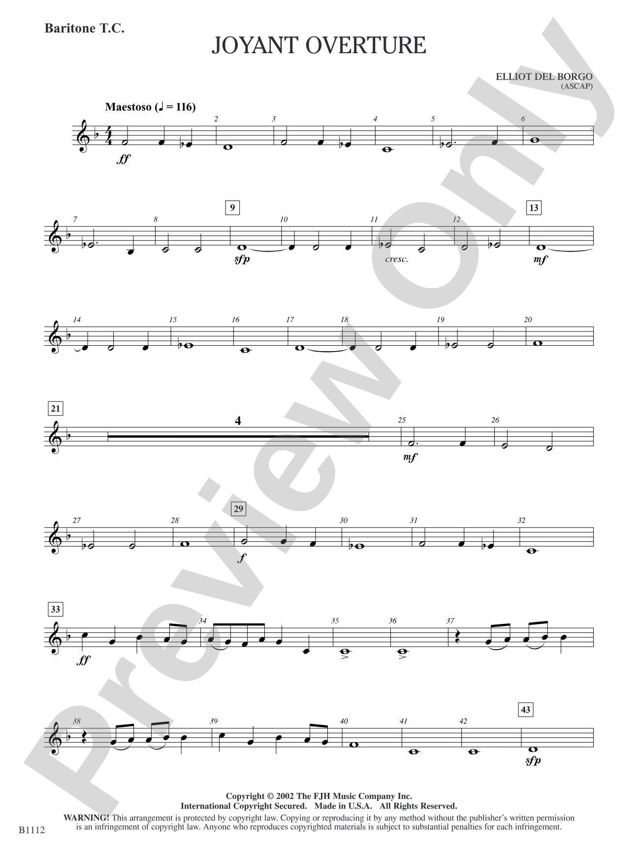 Joyant Overture: Baritone T.C.