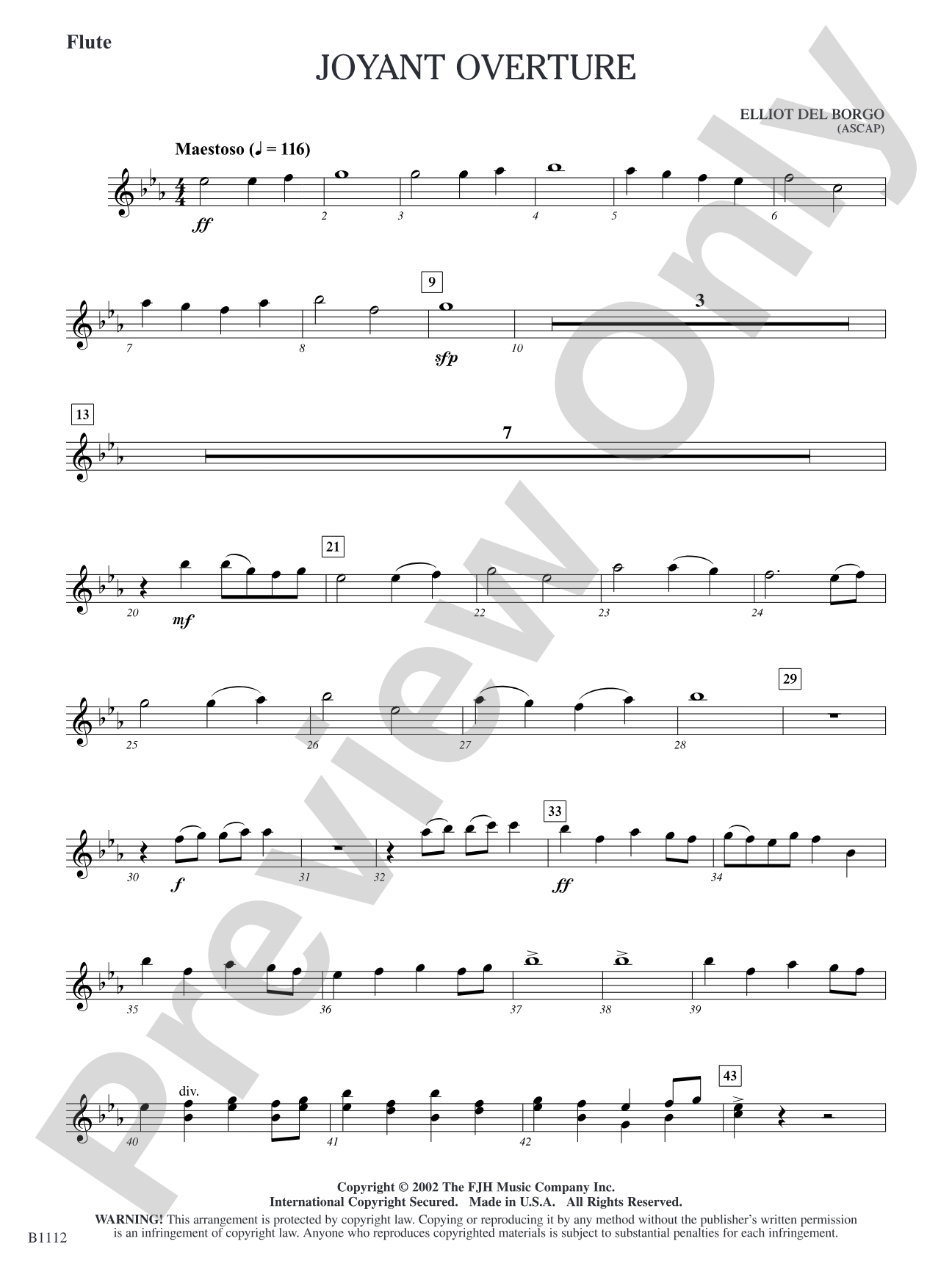 Joyant Overture: Flute