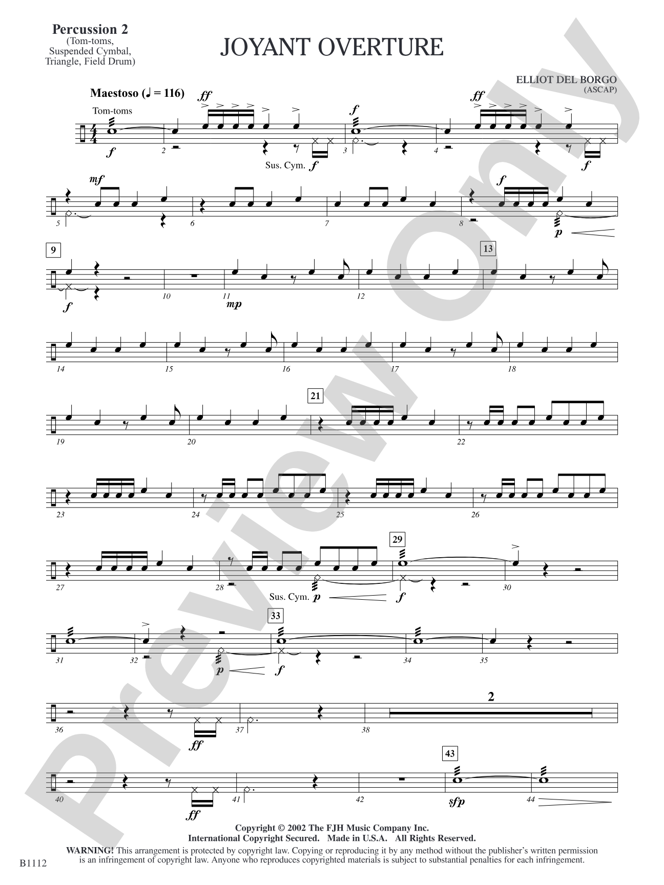 Joyant Overture: Percussion 2