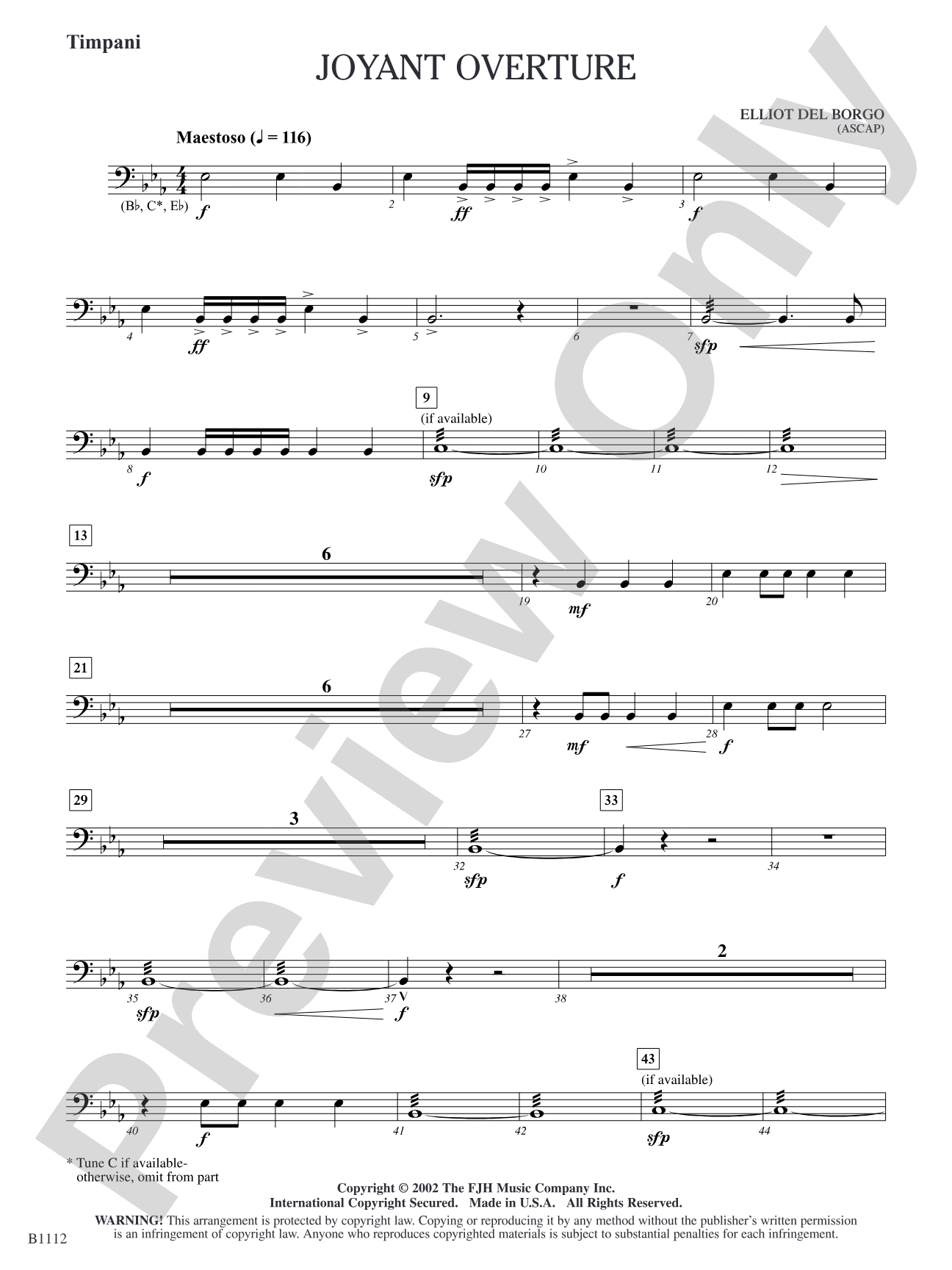 Joyant Overture: Timpani