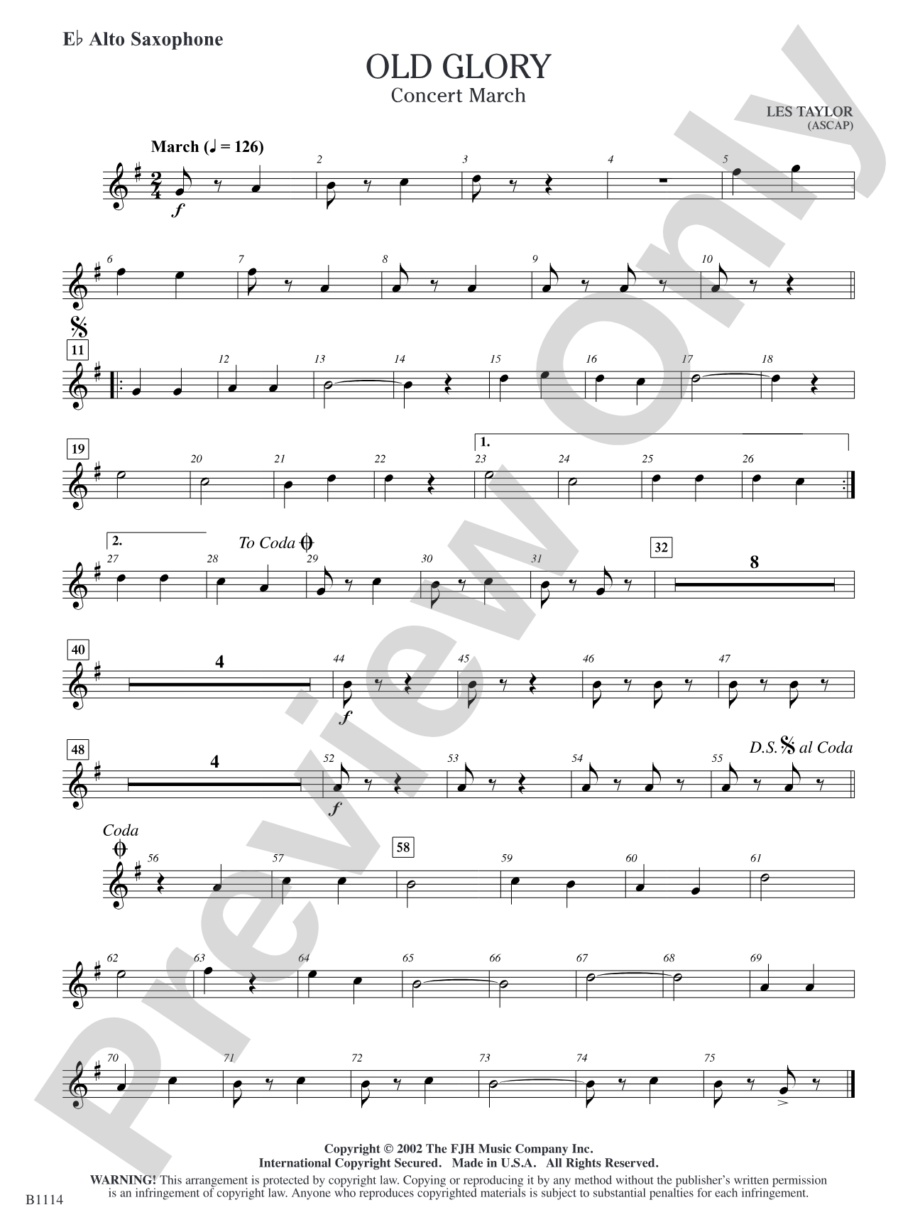 Old Glory: E-flat Alto Saxophone