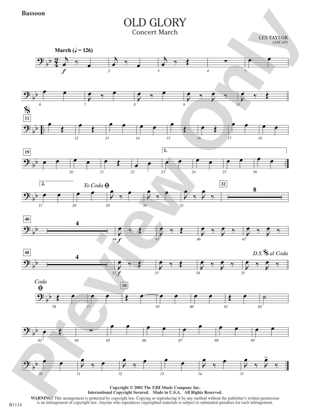 Old Glory: Bassoon