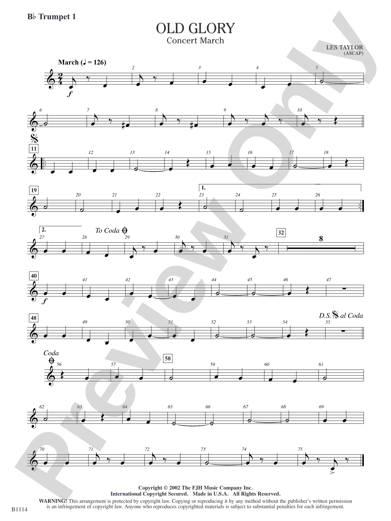 Old Glory: B-flat Trumpet 1