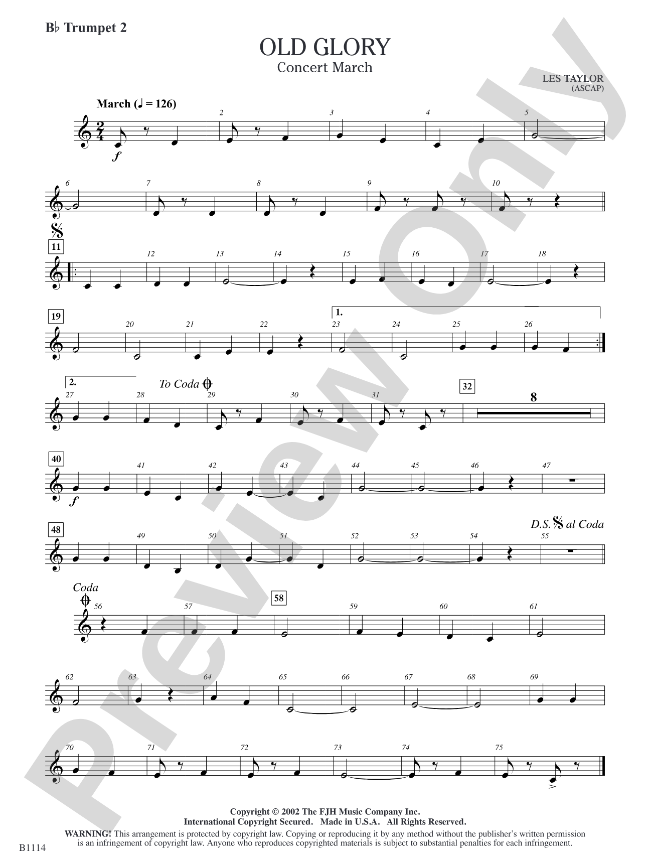 Old Glory: B-flat Trumpet 2