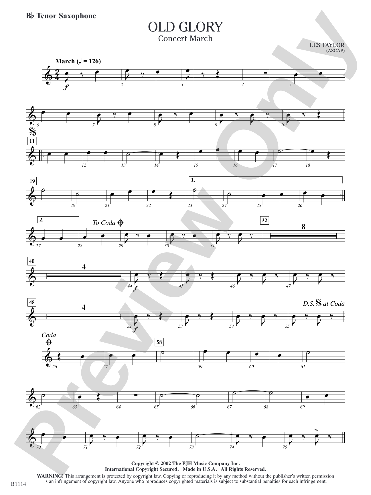 Old Glory: B-flat Tenor Saxophone