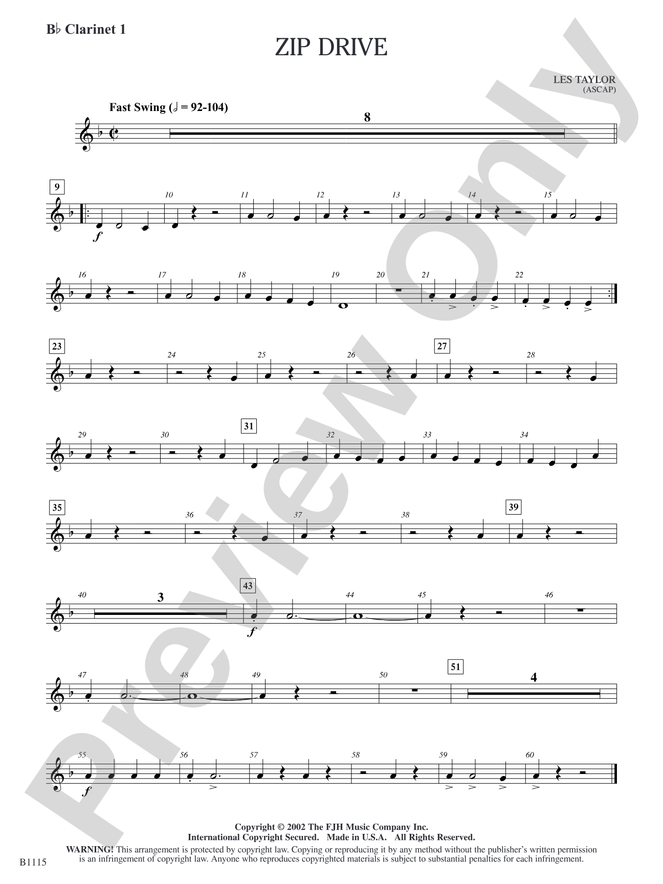 Zip Drive: B-flat Clarinet 1
