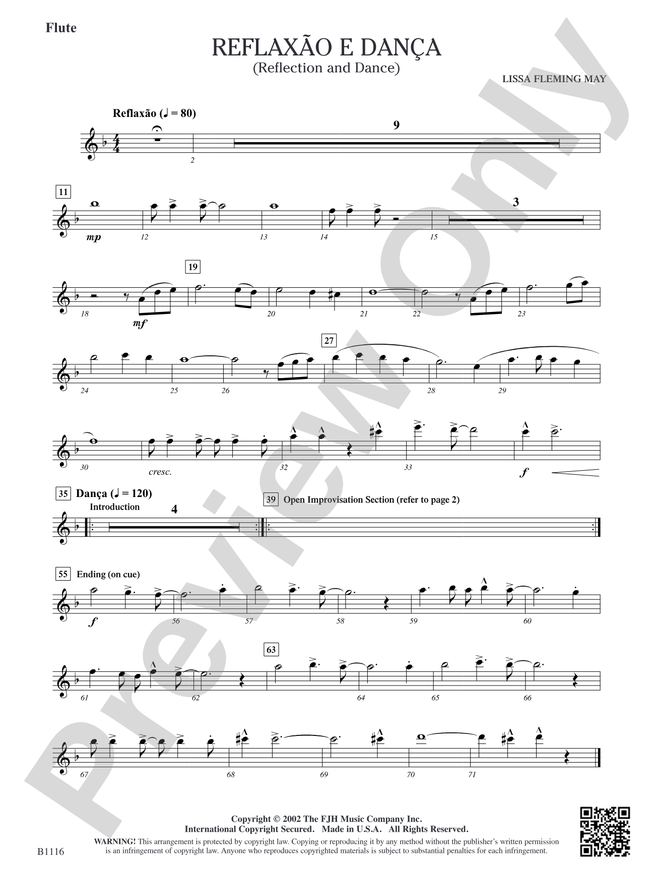 Reflaxão e dança (Reflection and Dance): Flute