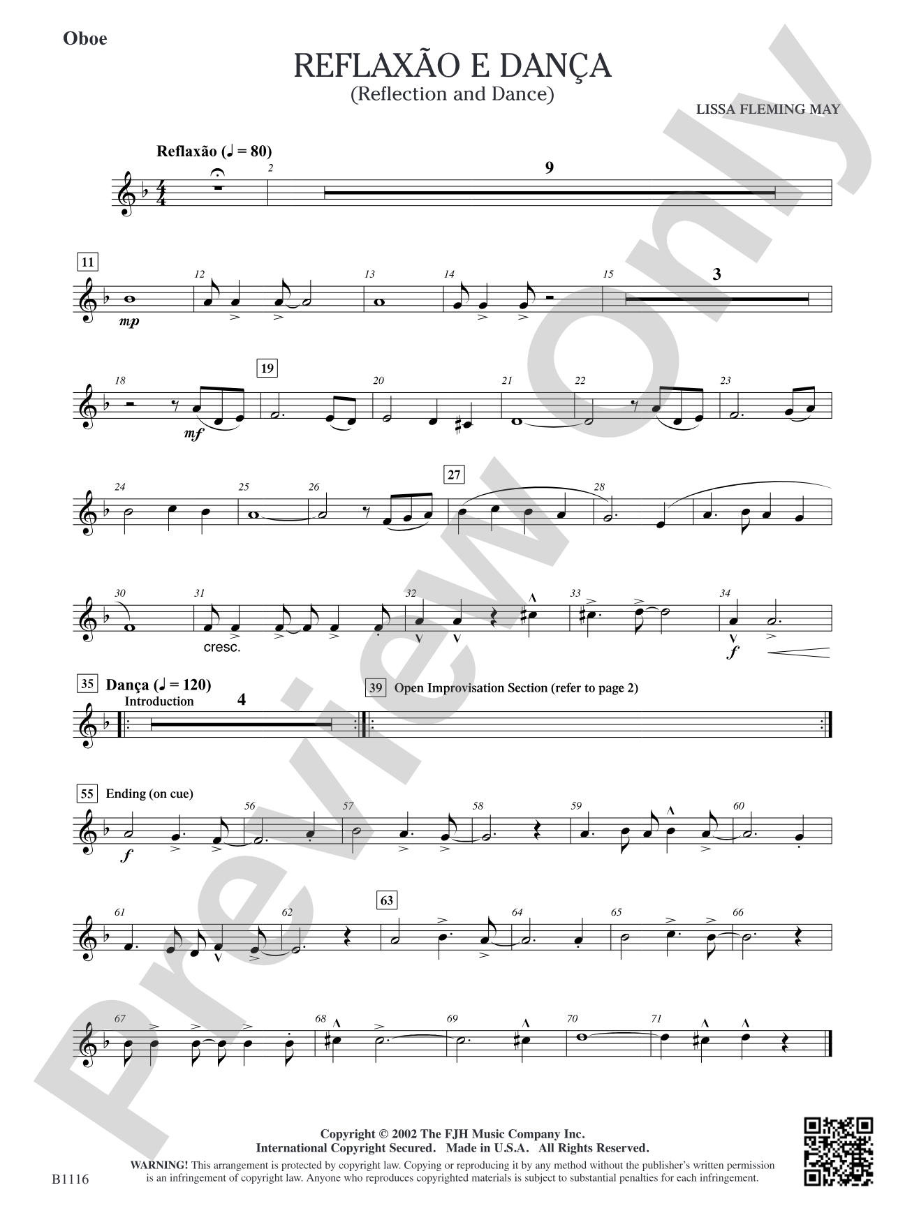 Reflaxão e dança (Reflection and Dance): Oboe
