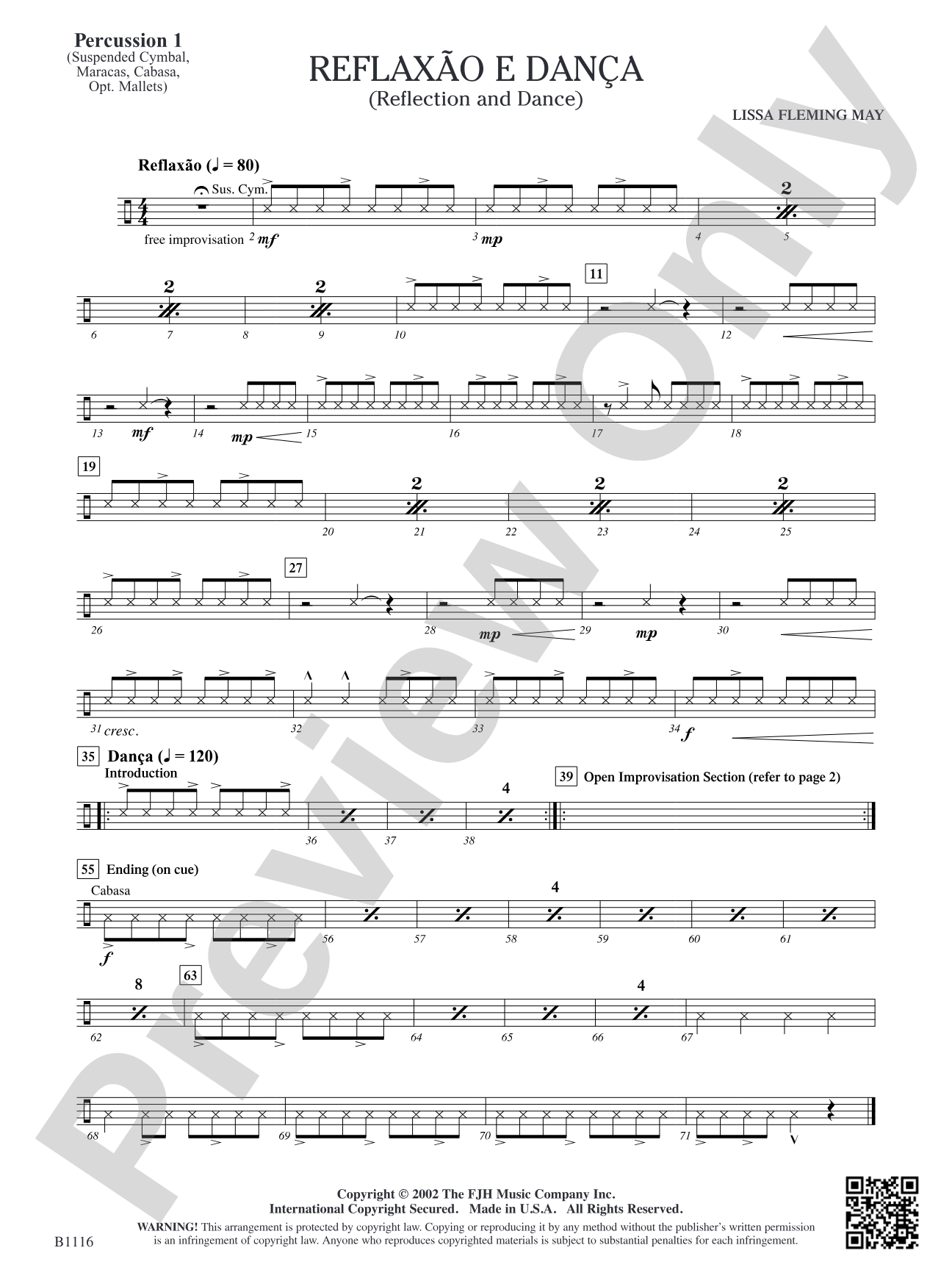 Reflaxão e dança (Reflection and Dance): Percussion 1