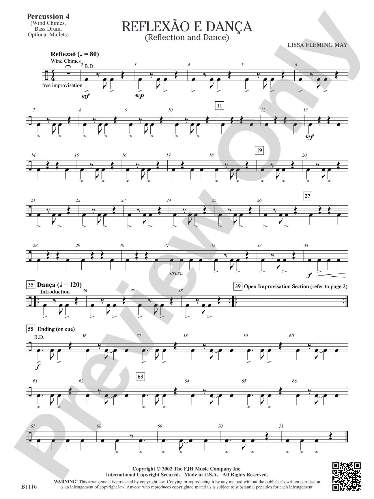 Reflaxão e dança (Reflection and Dance): Percussion 4