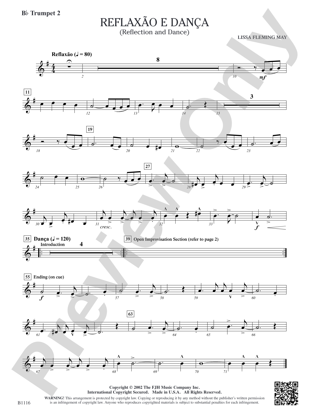 Reflaxão e dança (Reflection and Dance): B-flat Trumpet 2