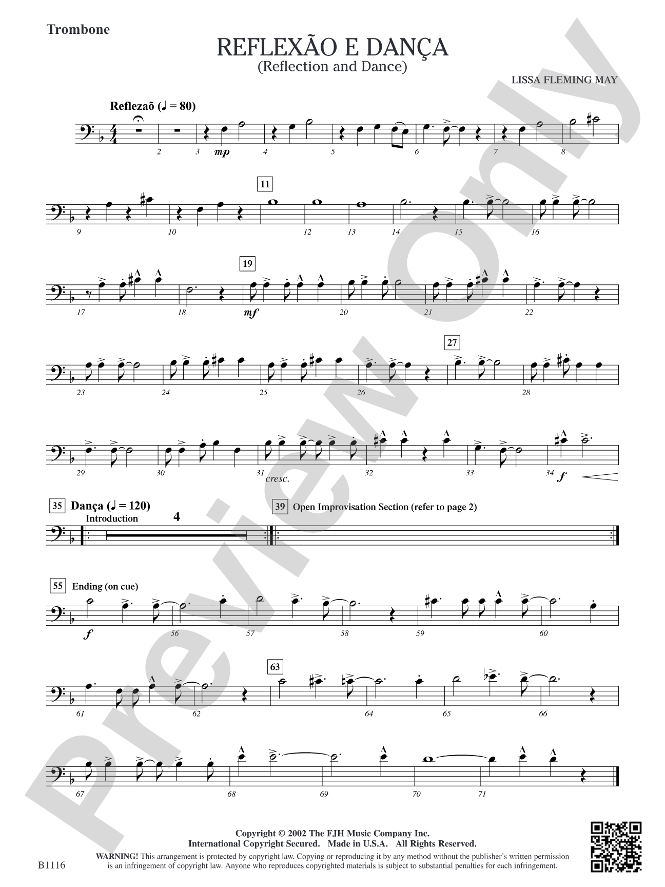 Reflaxão e dança (Reflection and Dance): Trombone