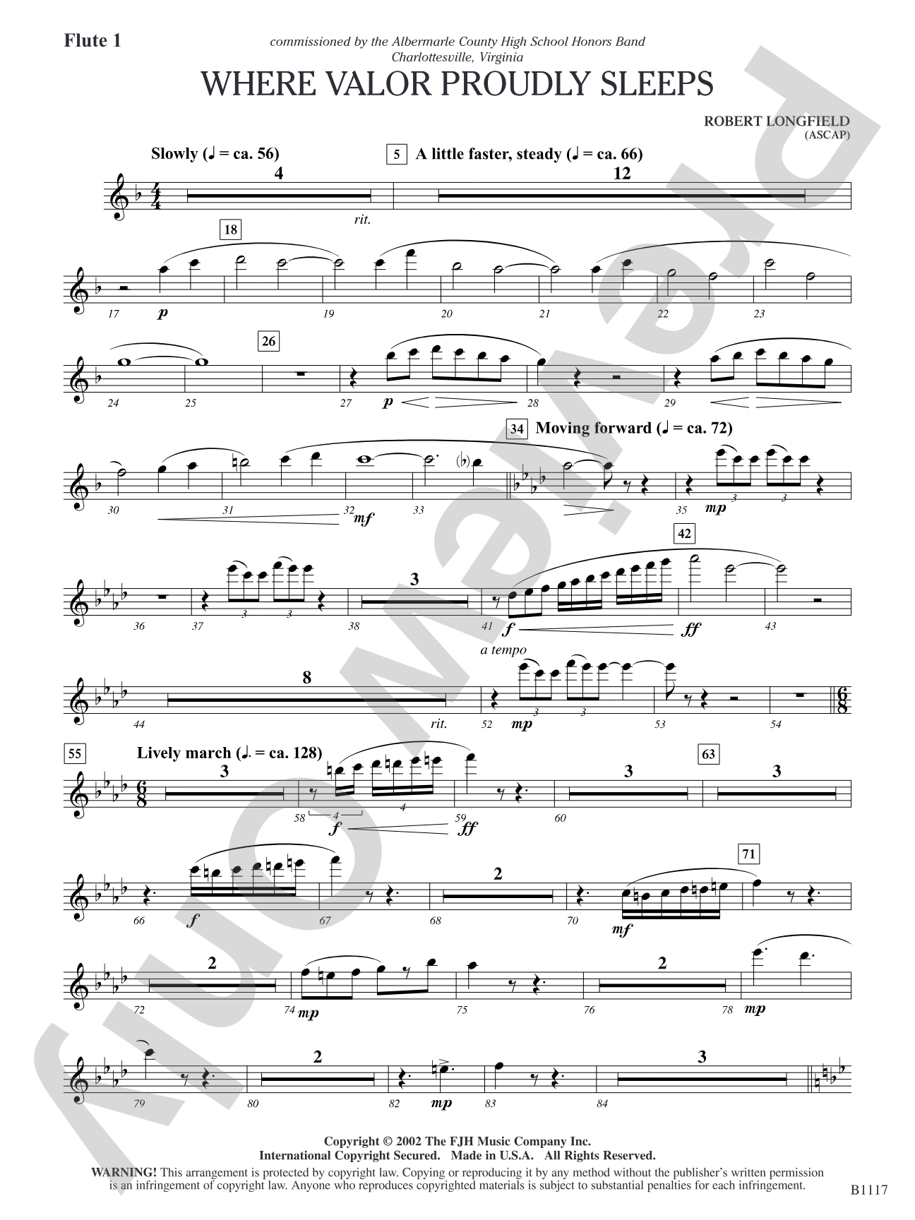 Where Valor Proudly Sleeps: Flute 1