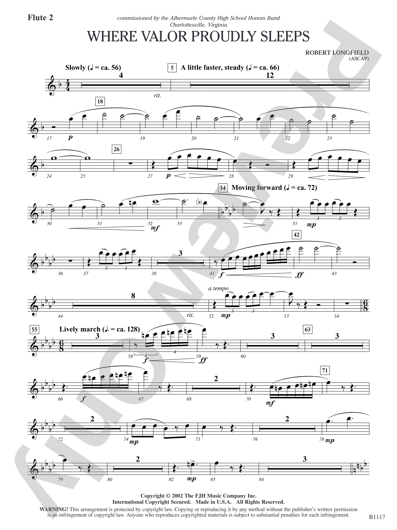 Where Valor Proudly Sleeps: Flute 2
