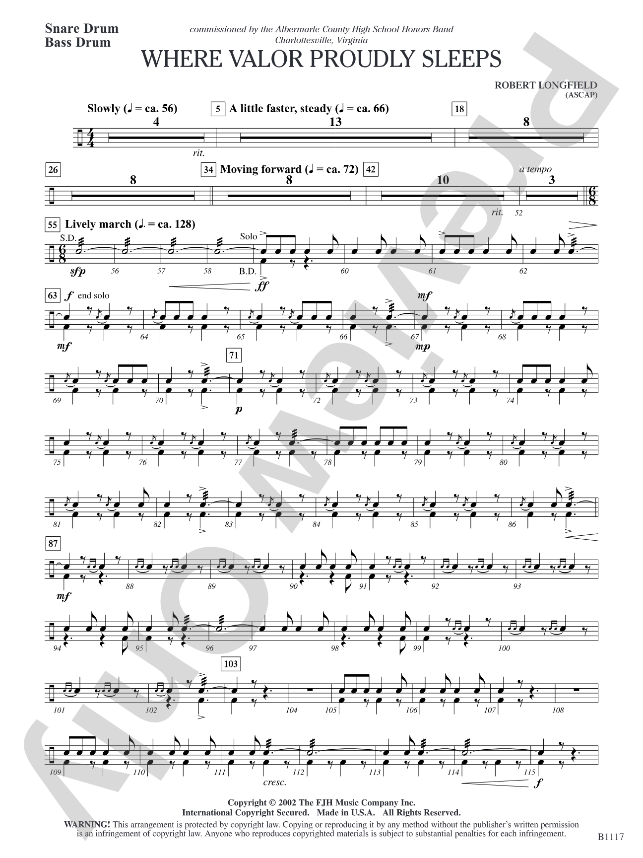 Where Valor Proudly Sleeps: Snare Drum/Bass Drum