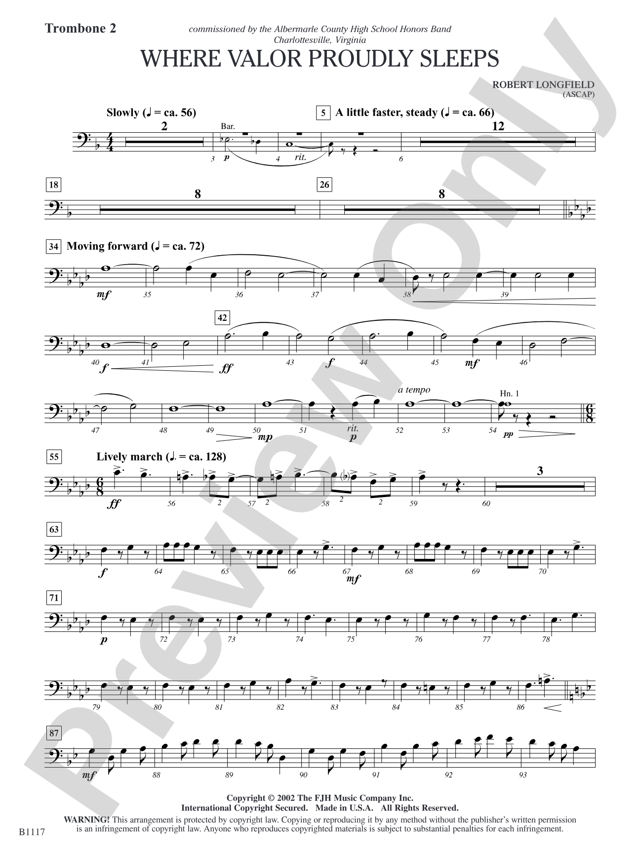 Where Valor Proudly Sleeps: Trombone 2