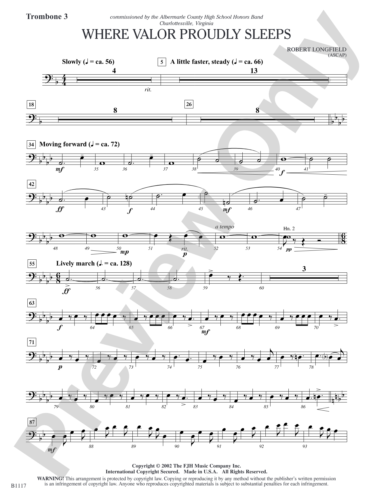 Where Valor Proudly Sleeps: Trombone 3