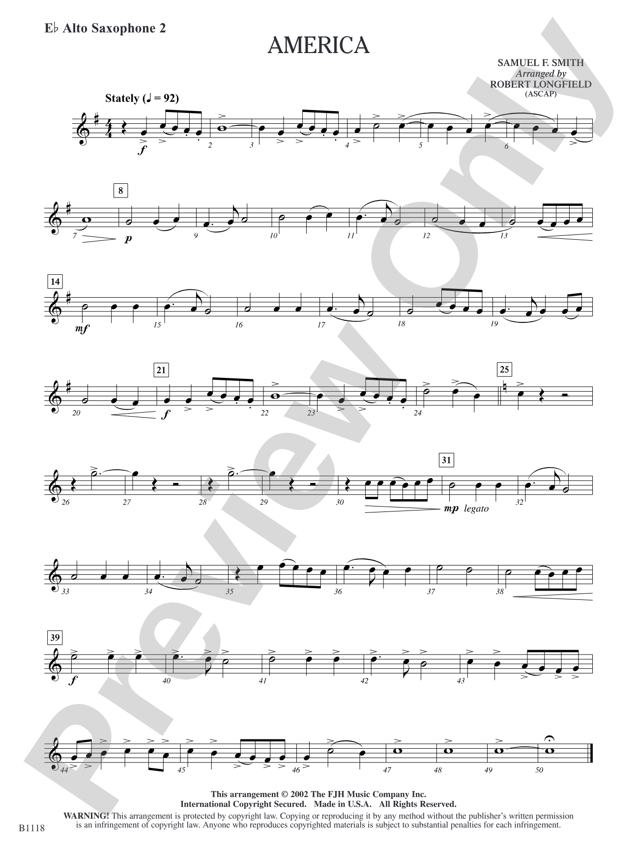 America: E-flat Alto Saxophone 2