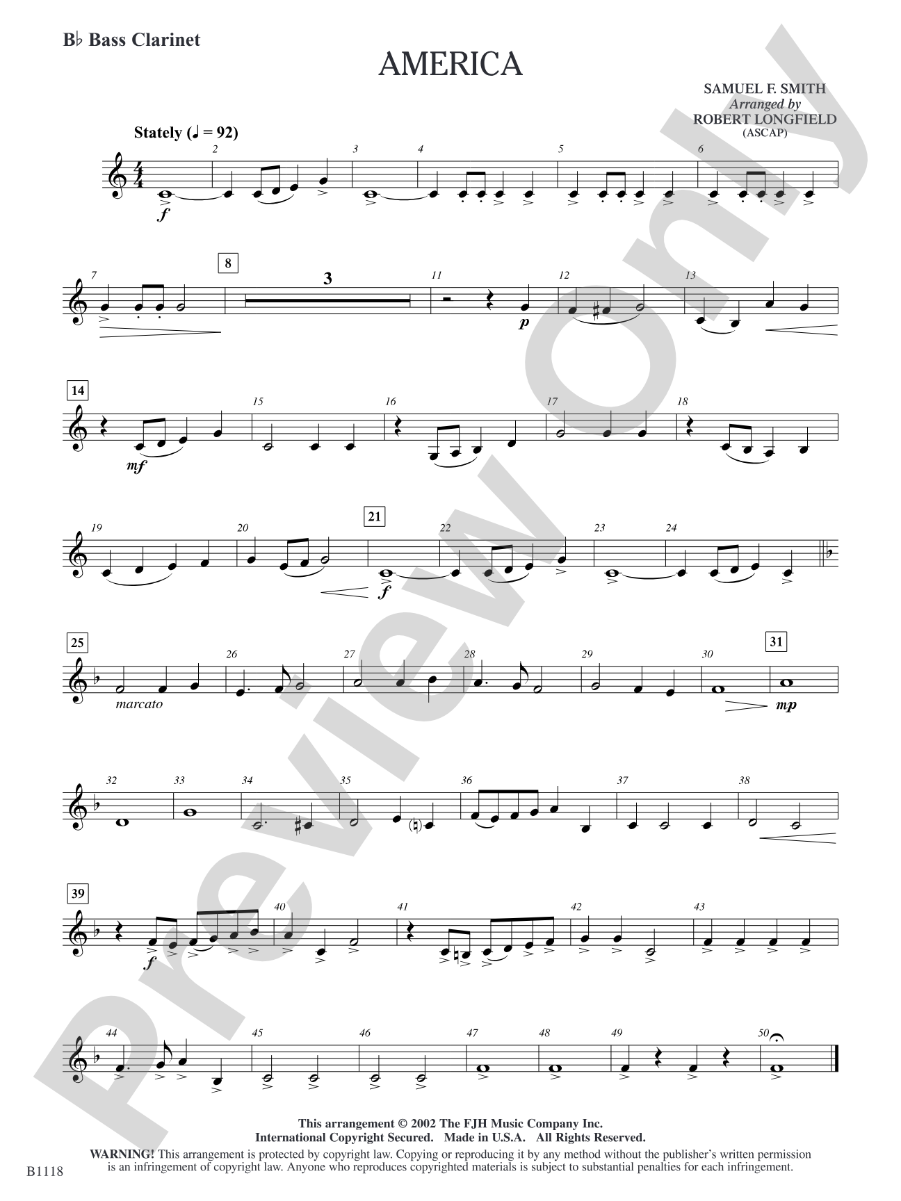 America: B-flat Bass Clarinet