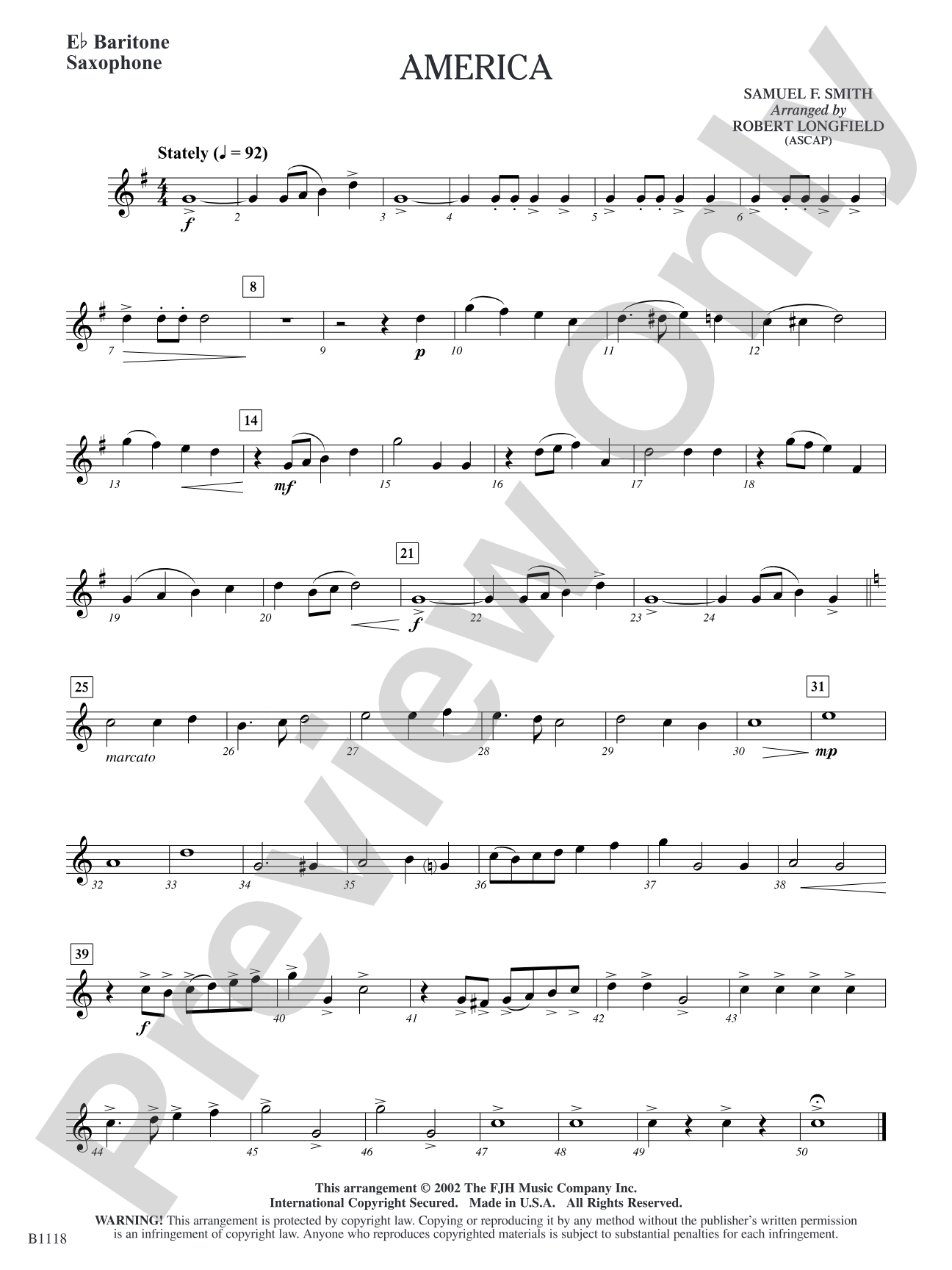 America: E-flat Baritone Saxophone