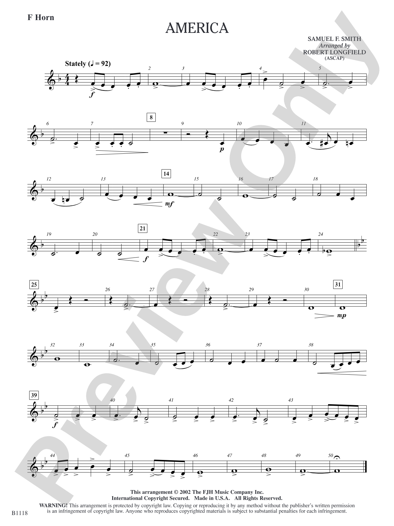 America: F Horn