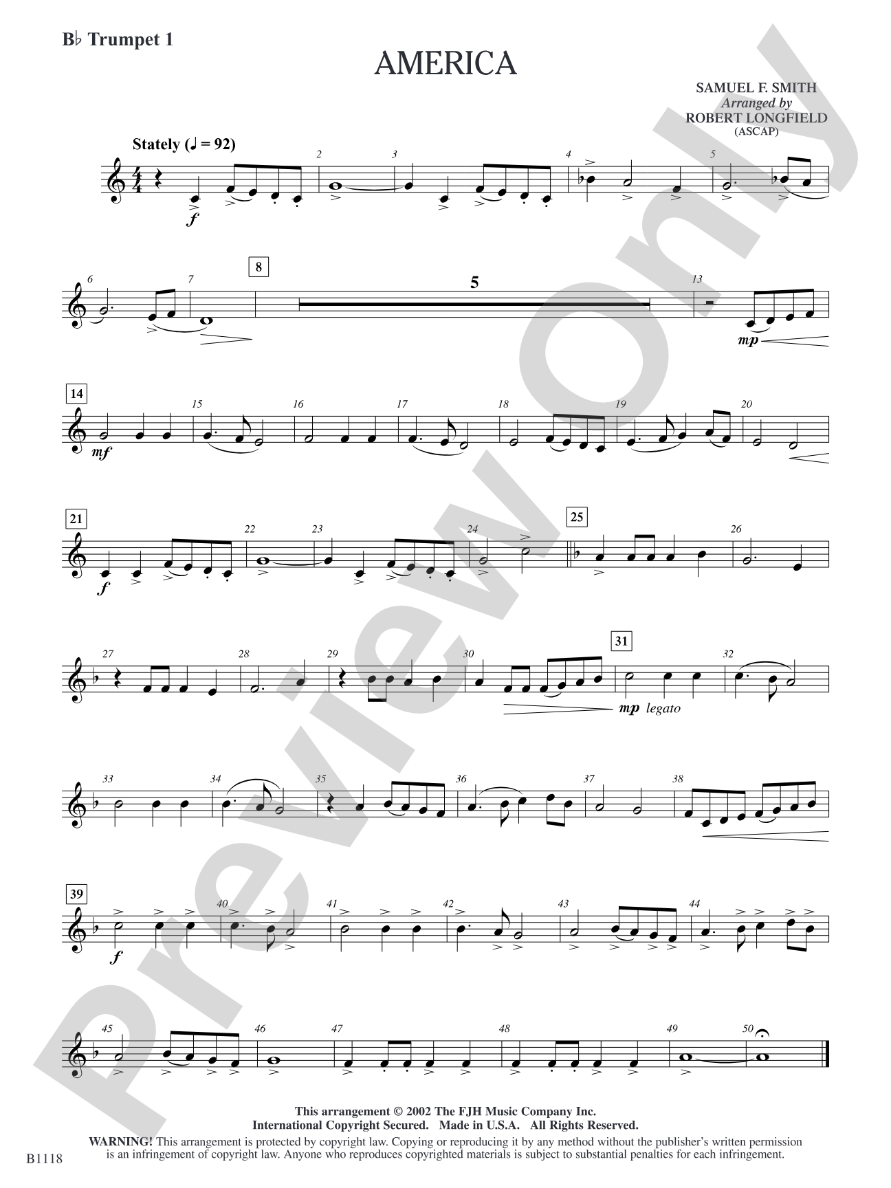America: B-flat Trumpet 1