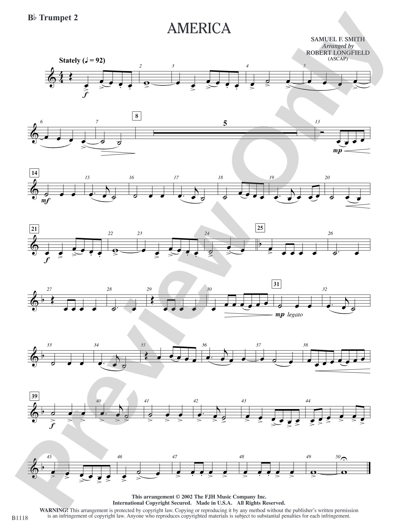 America: B-flat Trumpet 2