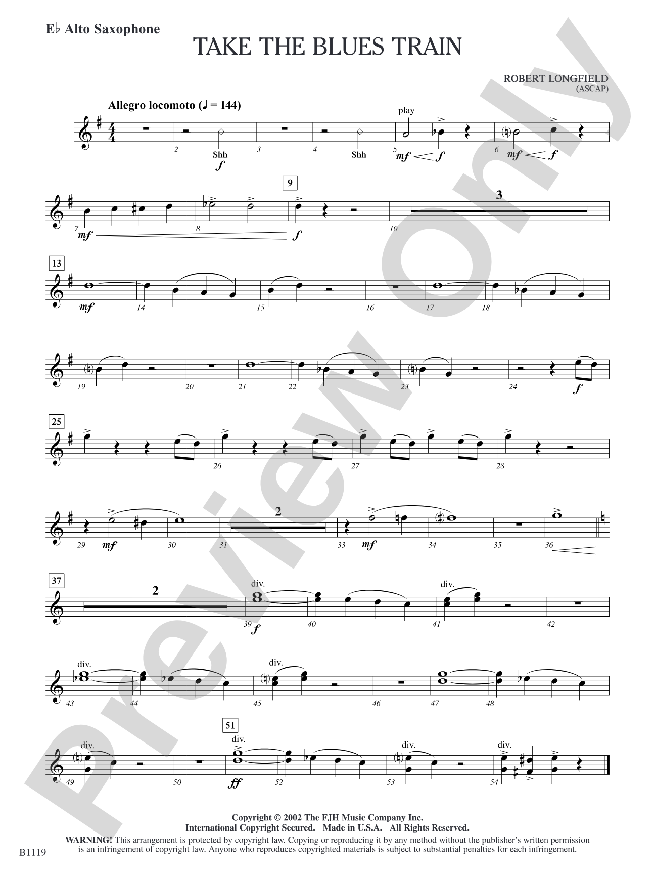 Take the Blues Train: E-flat Alto Saxophone