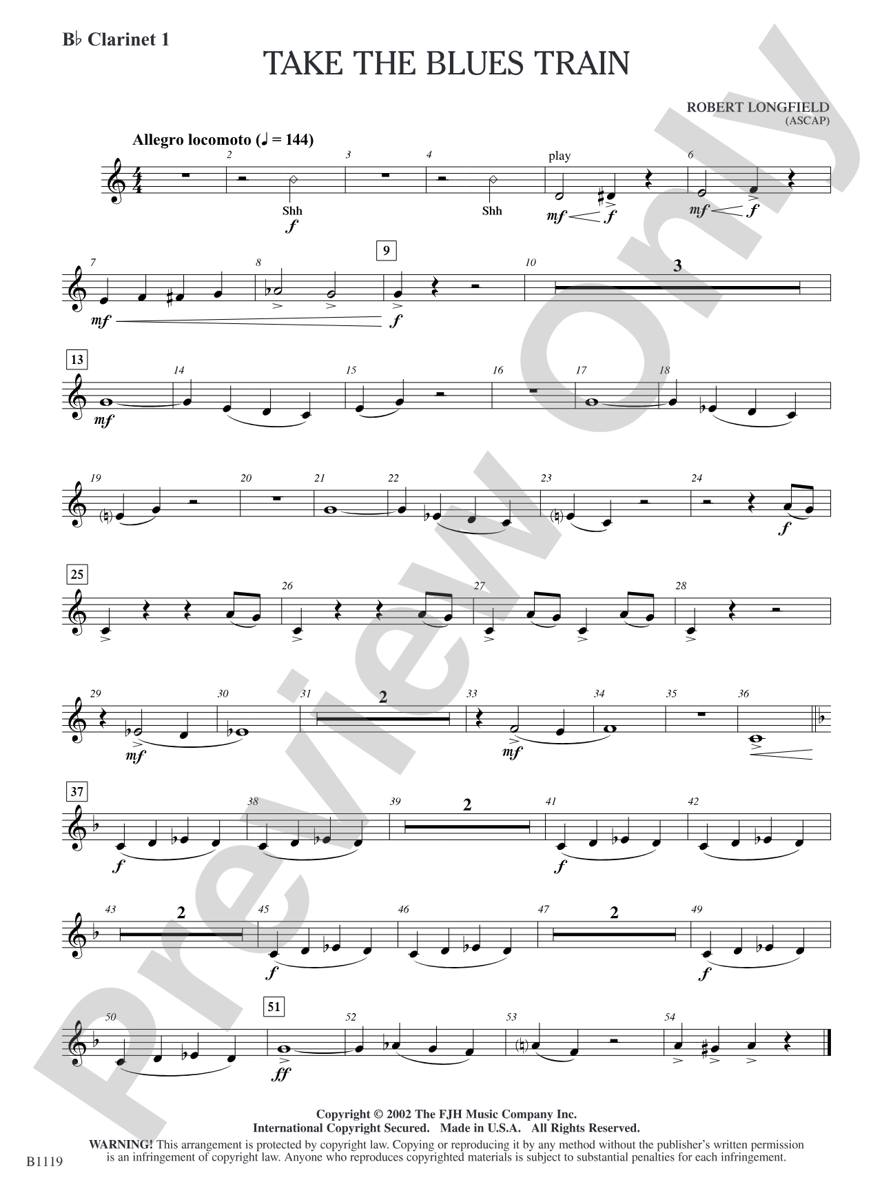 Take the Blues Train: B-flat Clarinet 1