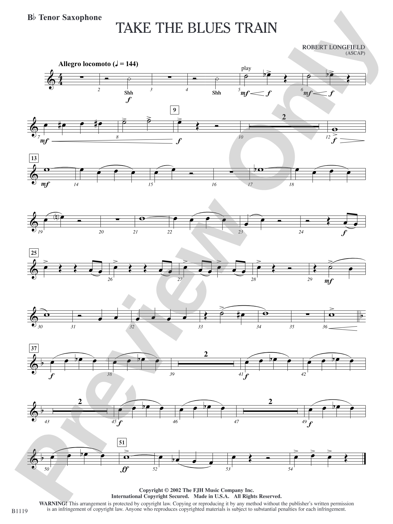Take the Blues Train: B-flat Tenor Saxophone