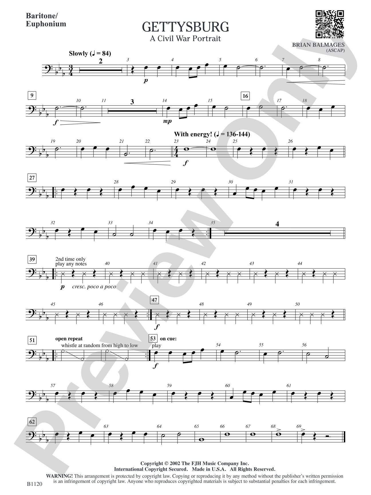 Gettysburg (A Civil War Portrait): Baritone/Euphonium