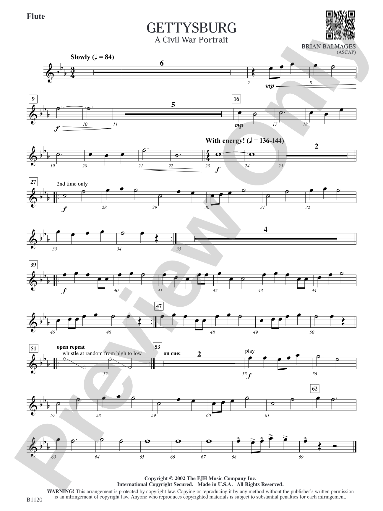 Gettysburg (A Civil War Portrait): Flute