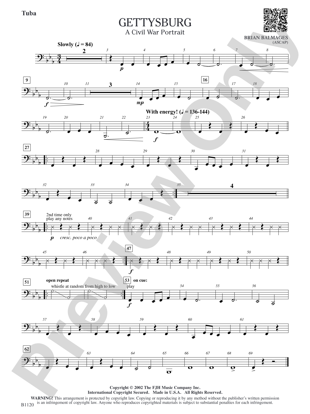 Gettysburg (A Civil War Portrait): Tuba