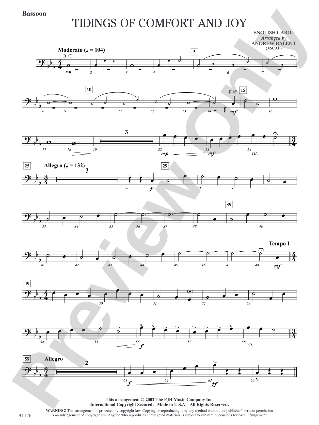 Tidings of Comfort and Joy: Bassoon
