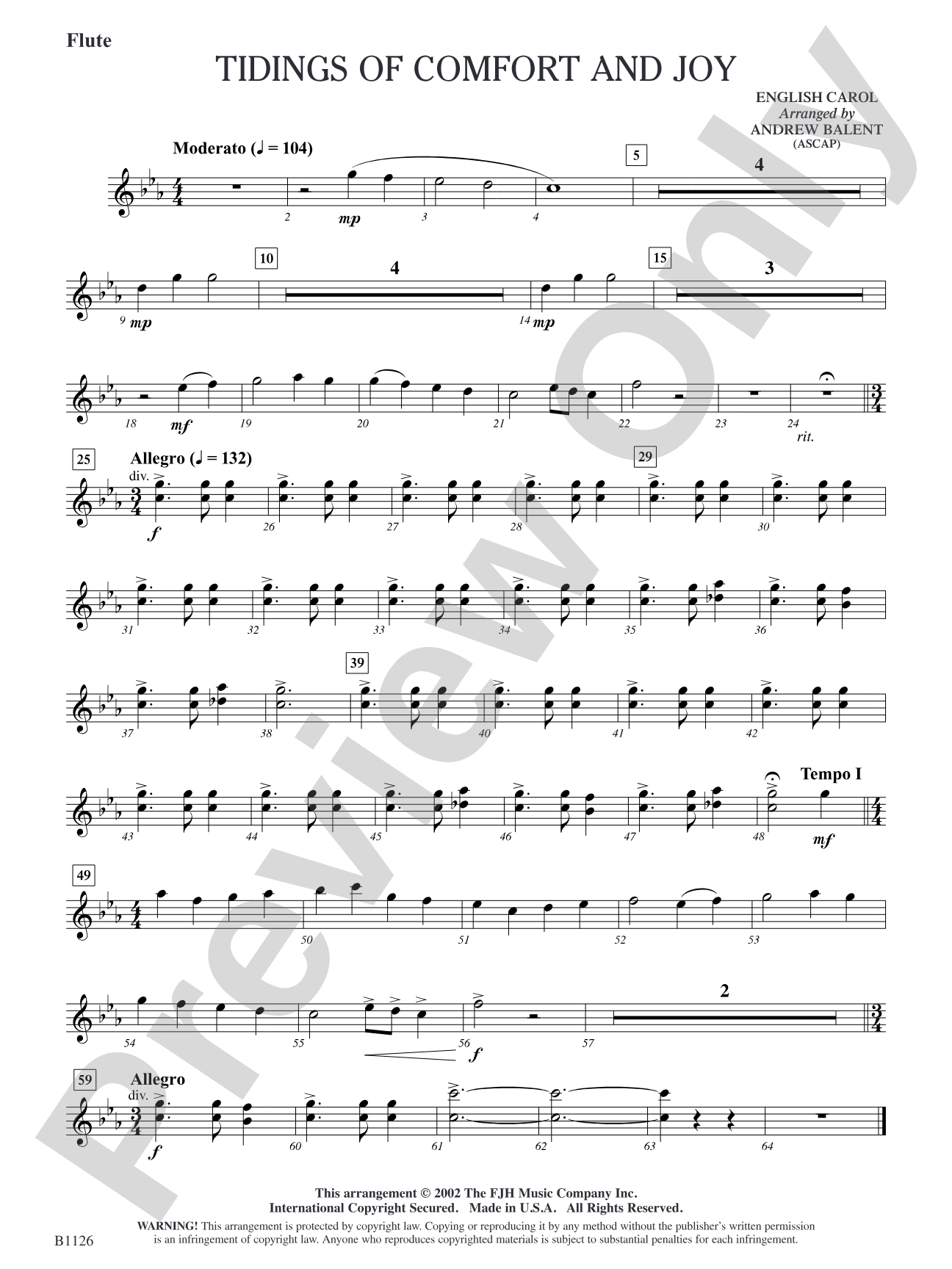 Tidings of Comfort and Joy: Flute