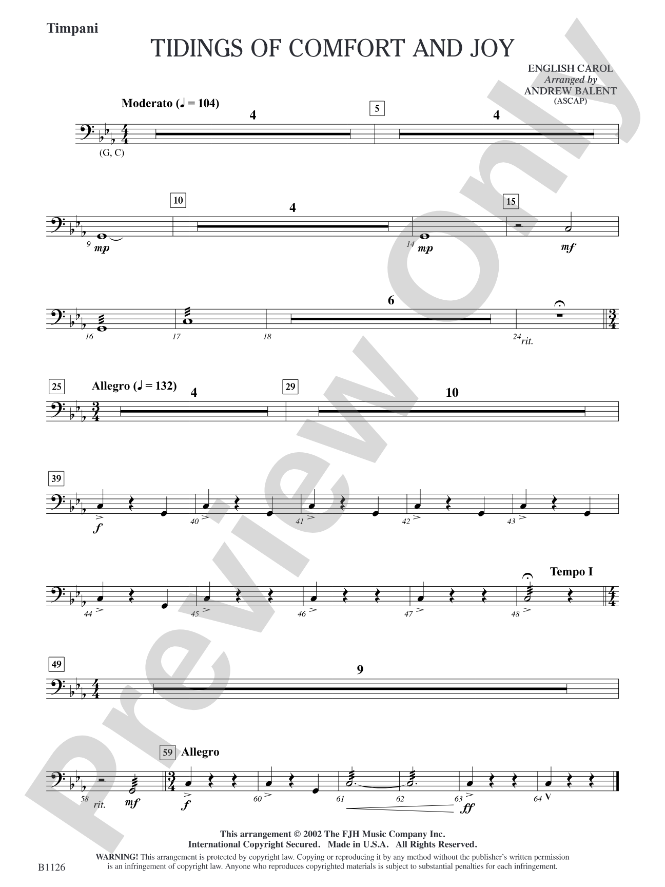 Tidings of Comfort and Joy: Timpani