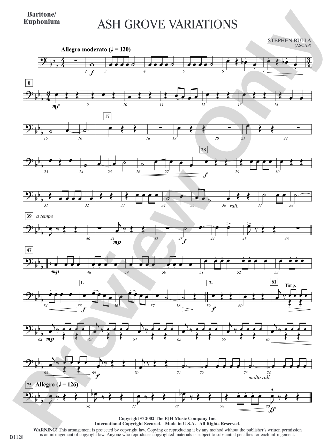 Ash Grove Variations: Baritone/Euphonium