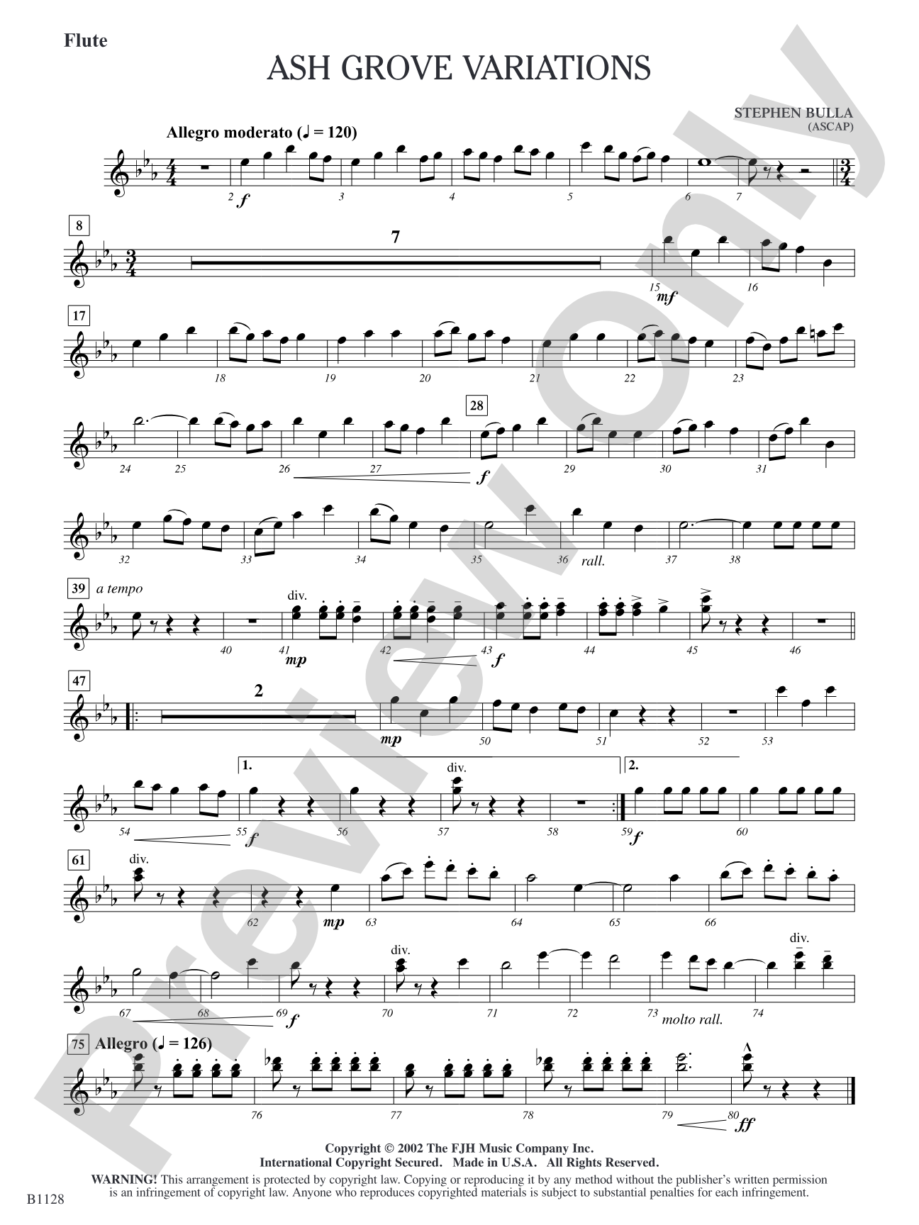 Ash Grove Variations: Flute