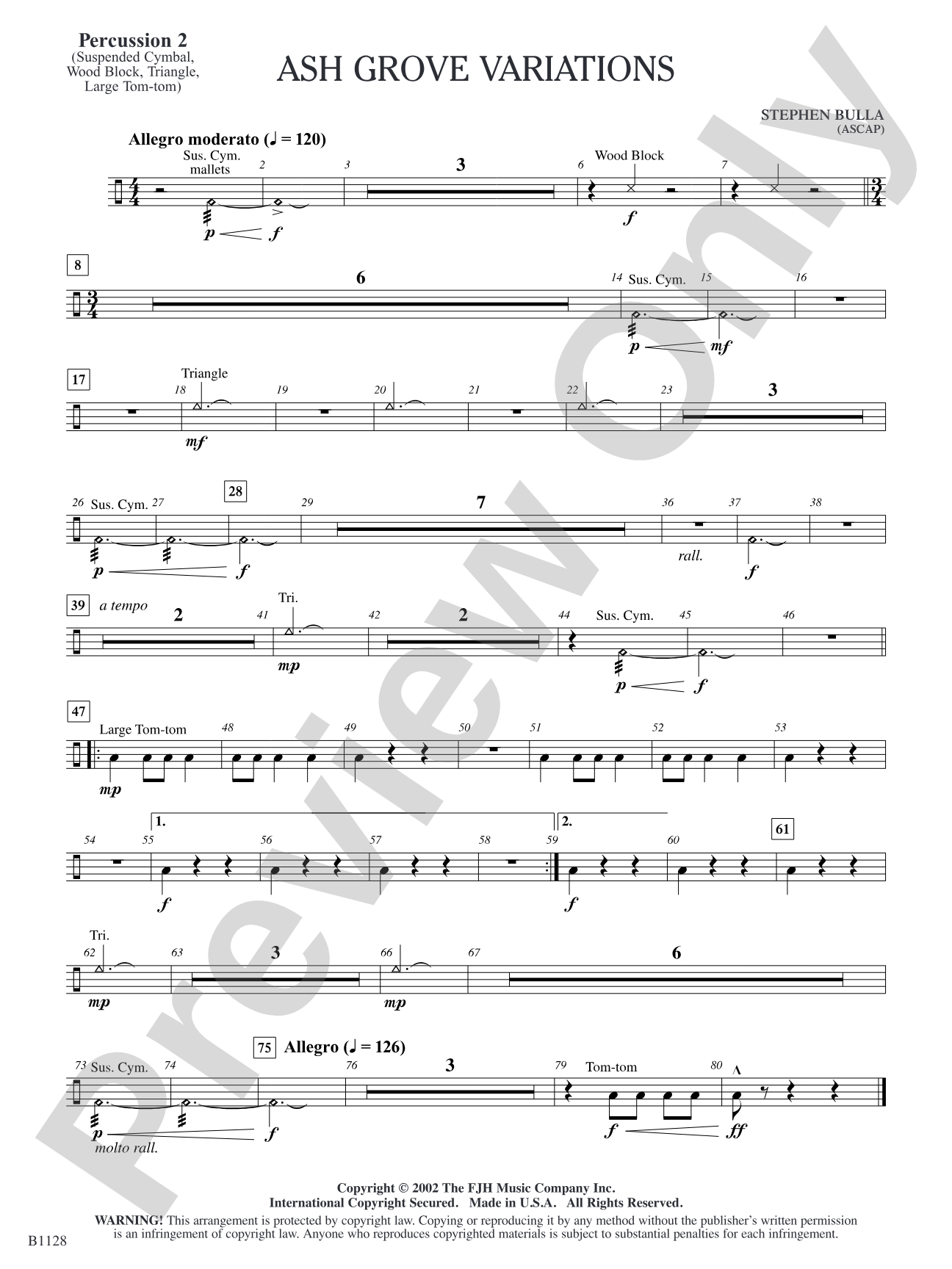 Ash Grove Variations: Percussion 2