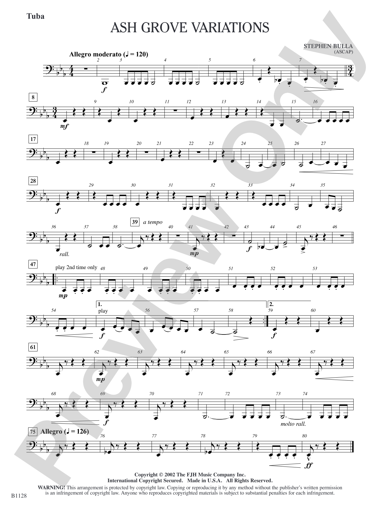 Ash Grove Variations: Tuba